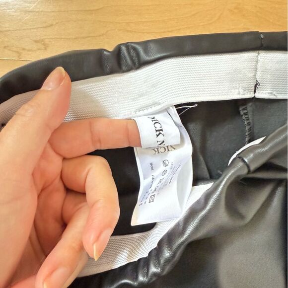 NICK&NICOLE Closet Minimal Eco Leather Midi A-line Black Skirt S NWOT - Picture 14 of 15